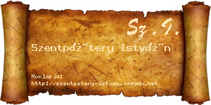 Szentpétery István névjegykártya