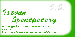 istvan szentpetery business card