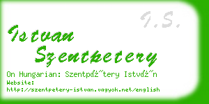 istvan szentpetery business card